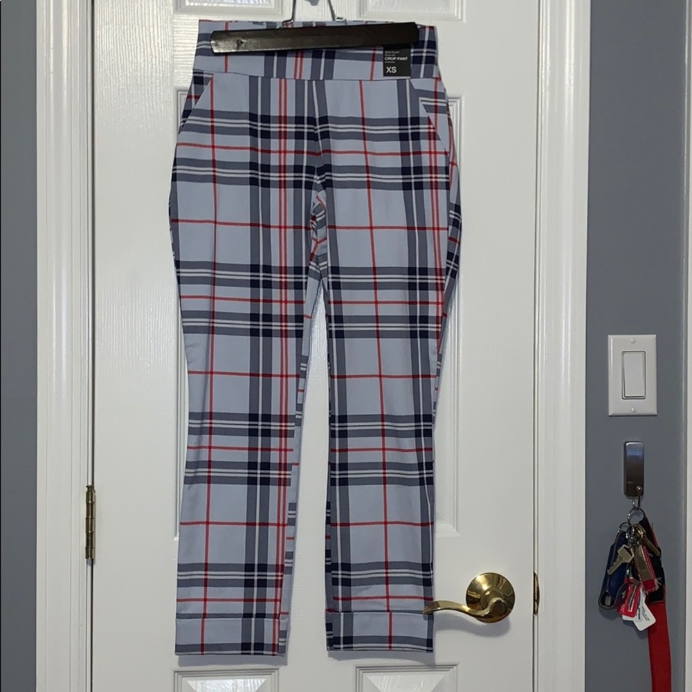 high wasted pull on cropped pant